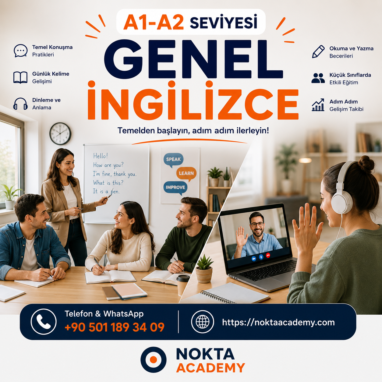 İstanbul Online İngilizce ve Yabancı Dil Kursu a1 a2 genelingilizce