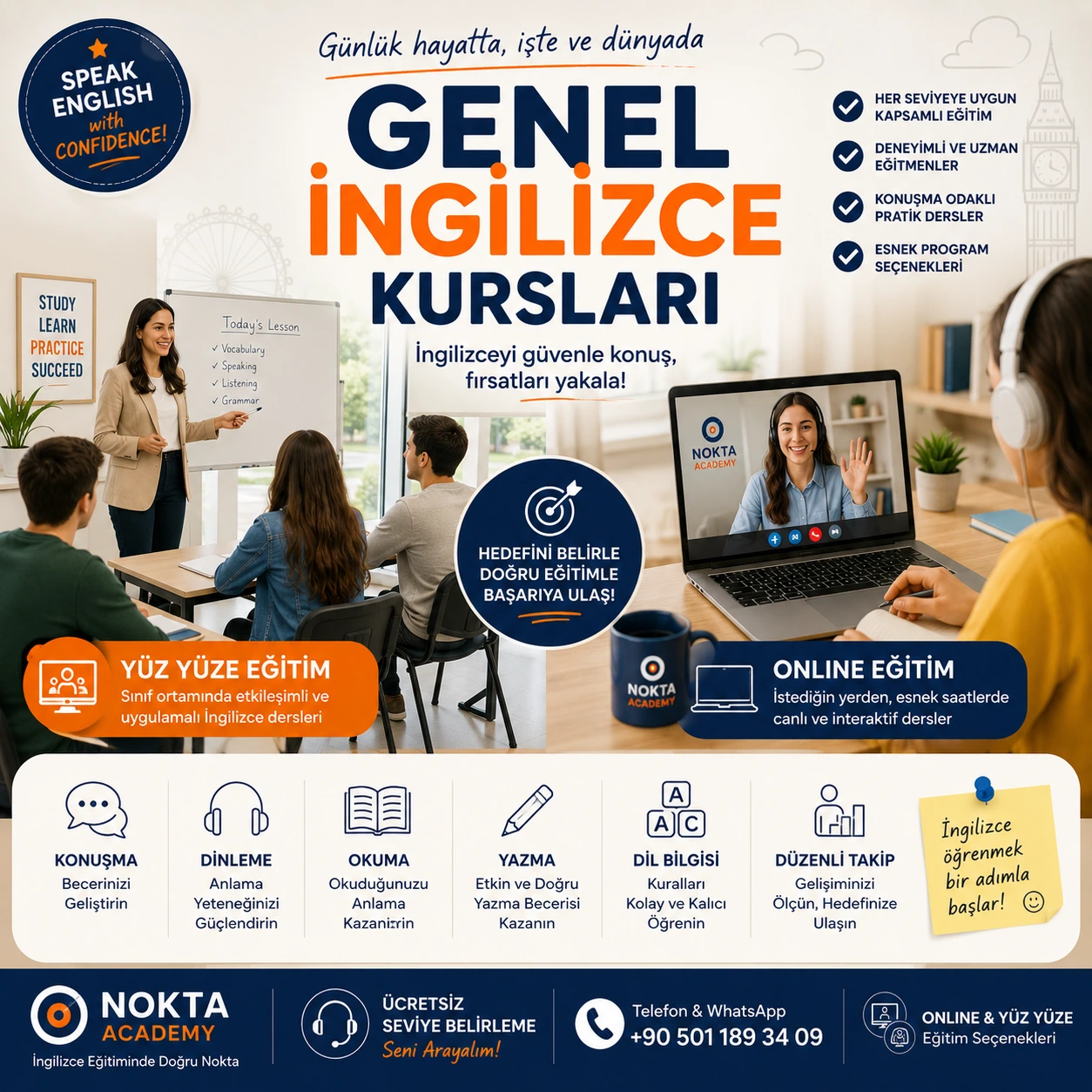 İstanbul Online İngilizce ve Yabancı Dil Kursu genel ingilizce kurslari
