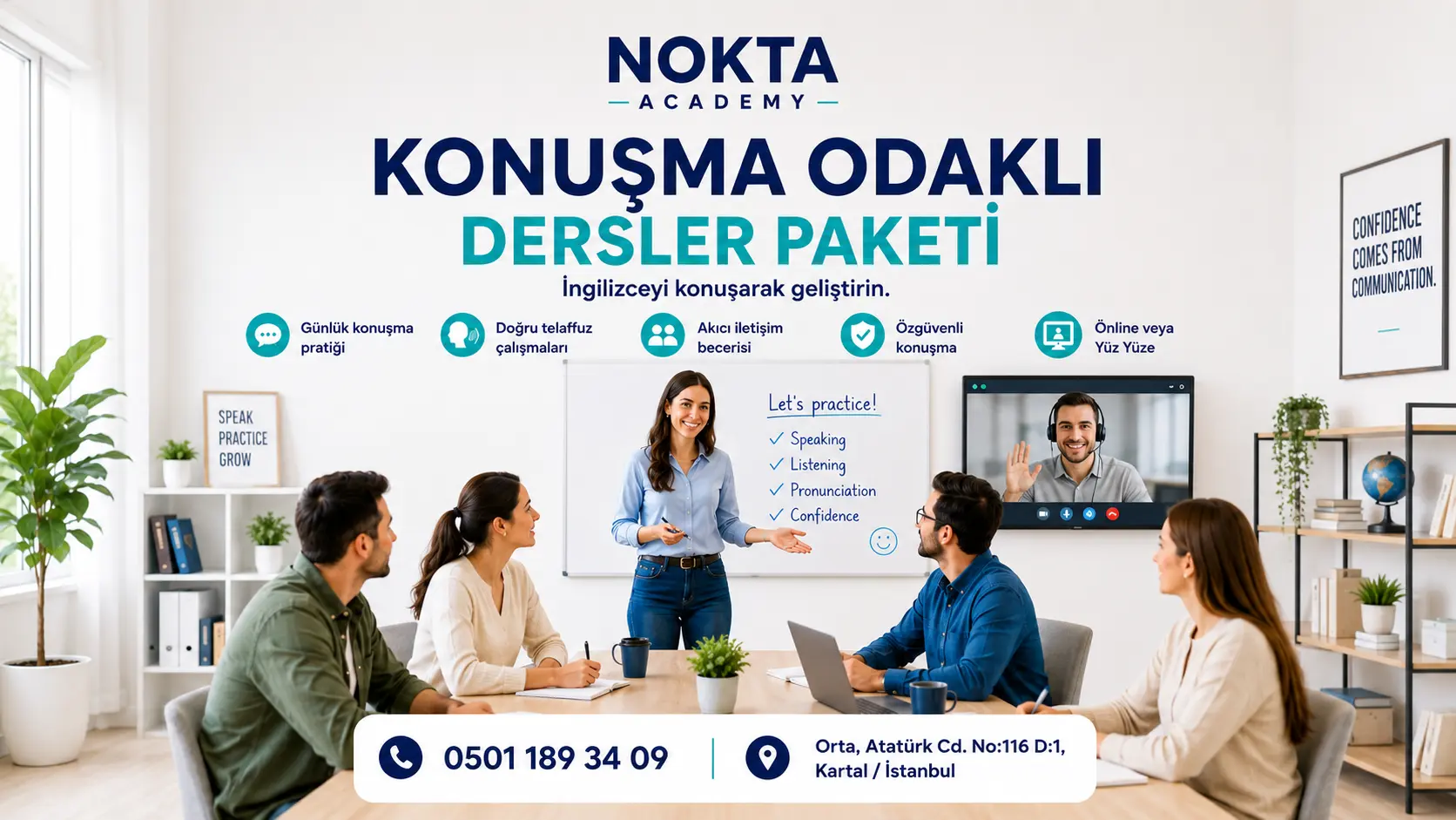 İstanbul Online İngilizce ve Yabancı Dil Kursu konusma odakli online yuzyuze